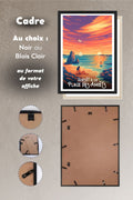 Détail du cadre noir de l'affiche Plage des Amiets, finition premium