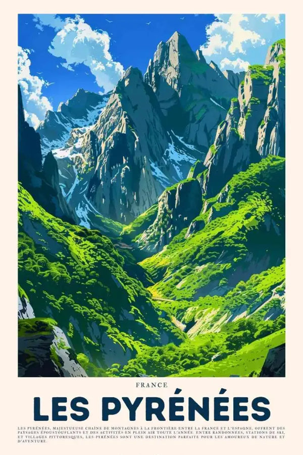 Affiche Pyrénées - Déco Retro