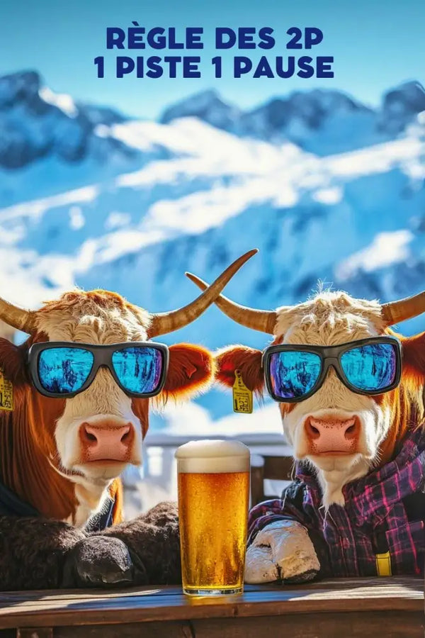 Affiche Ski - Drôle La Règle Piste Pause