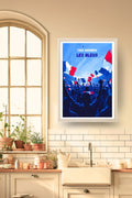 Poster supporters équipe de France dans un cadre bois clair, décoration murale de cuisine