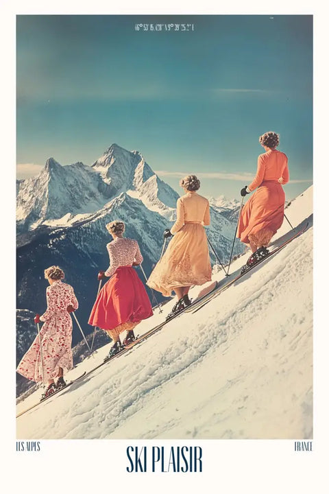 Affiche Vintage - Poster de Ski Retro