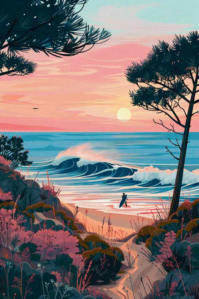 Affiche Aesthetic Plage Surf France