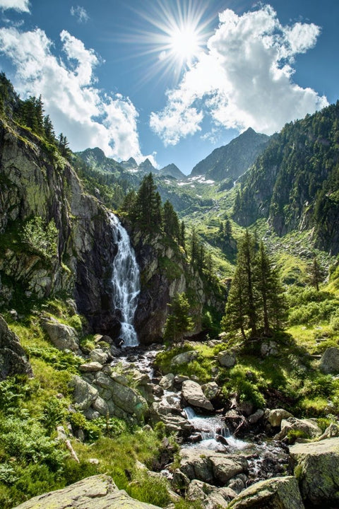 Affiche Nature Montagne Évasion - Cascade Tableau Foret