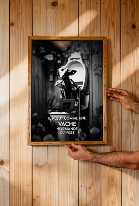 Affiche Normandie - Il pleut comme une vache qui pisse