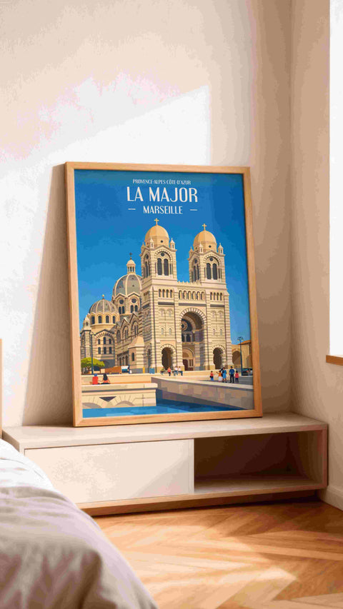 Affiche Marseille - La Major Retro Tendance