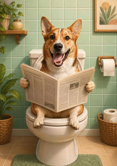 Votre chien sur les toilettes - affiche personnalisable